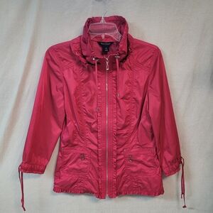 White House Black Market Watermelon Pink Utility Jacket, Size 6